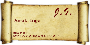 Jenet Inge névjegykártya